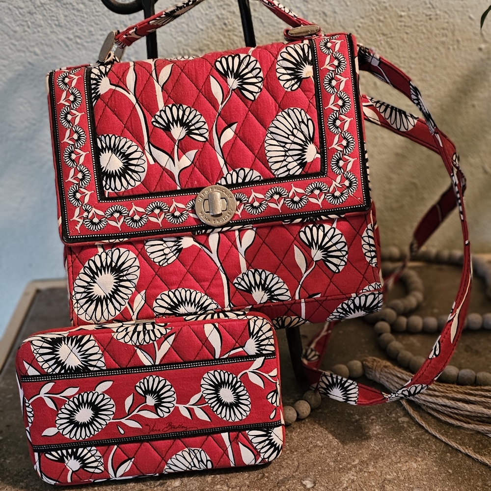 Vera Bradley Red Floral Crossbody Bag Set